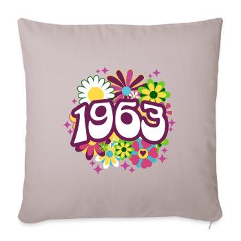 Fête Anniversaire Femme 1963 60 Ans Anniversaire - Housse de coussin décorative 45 x 45 cm - taupe clair - Devant