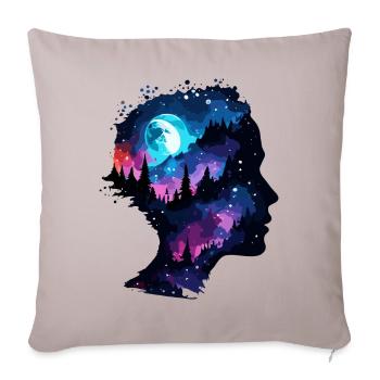 Silhouette / Forest / Portrait / Trees / Person - Sofa pillowcase 17,3'' x 17,3'' (45 x 45 cm) - light taupe - Front