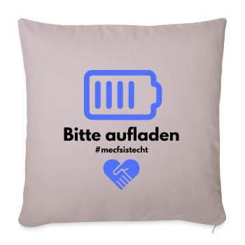 Please recharge BLUE 💙 - Sofa pillowcase 17,3'' x 17,3'' (45 x 45 cm) - light taupe - Front