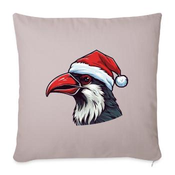 Crow Raven Christmas Animal Portrait Xmas - Sofa pillowcase 17,3'' x 17,3'' (45 x 45 cm) - light taupe - Front
