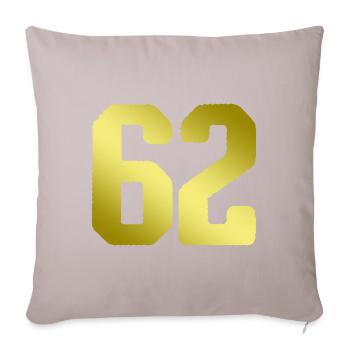maillot numéro 62 - Housse de coussin décorative 45 x 45 cm - taupe clair - Devant