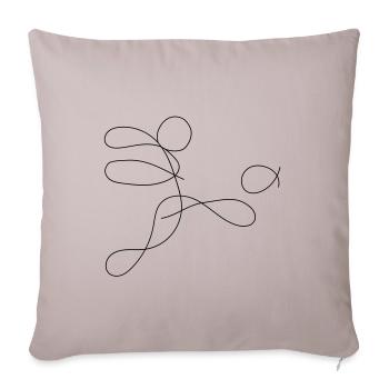 Footballer One-Line Drawing - Sofa pillowcase 17,3'' x 17,3'' (45 x 45 cm) - light taupe - Front