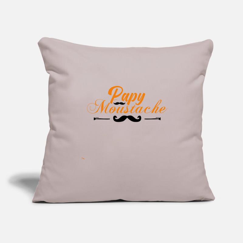 papy moustache, Idée cadeau d'élégance. Housse de coussin décorative 45 x 45 cm