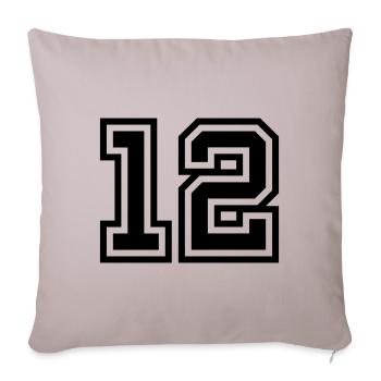 12 Zahl symbol - Sofakissenbezug 45 x 45 cm - helles Taupe - Vorne