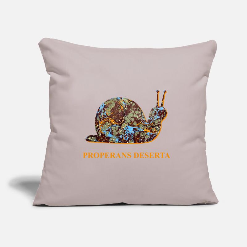 Dépêchez-vous avec le temps Escargot Latin E 85 Housse de coussin décorative 45 x 45 cm