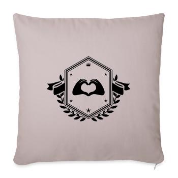 Hands Heart Coat of Arms - Sofa pillowcase 17,3'' x 17,3'' (45 x 45 cm) - light taupe - Front