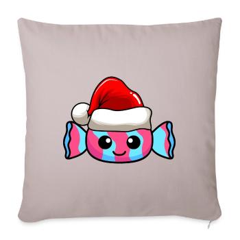 Bonbons Weihnachten Comic Xmas - Sofakissenbezug 45 x 45 cm - helles Taupe - Vorne