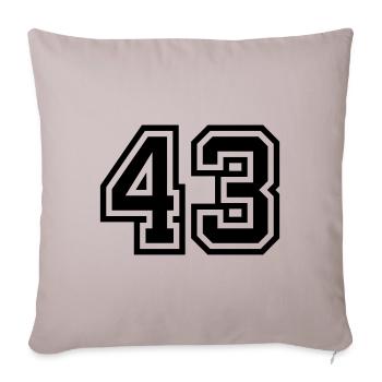 43 Number symbol - Sofa pillowcase 17,3'' x 17,3'' (45 x 45 cm) - light taupe - Front