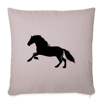 Icône Cheval Cheval - Housse de coussin décorative 45 x 45 cm - taupe clair - Devant