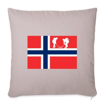 La Norvège, mon pays avec un drapeau ! - Housse de coussin décorative 45 x 45 cm - taupe clair - Devant