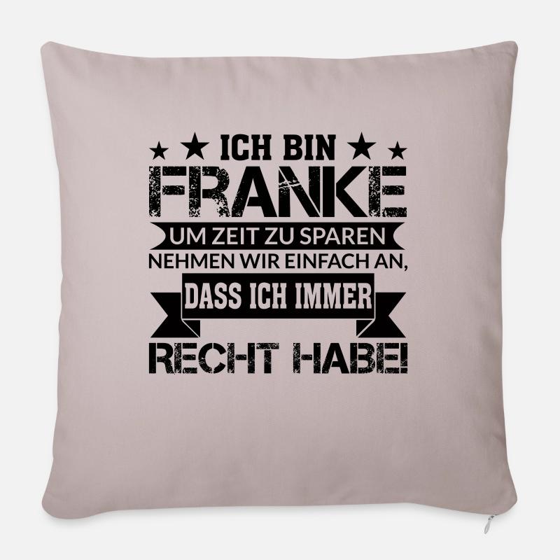 Lustiger Franken Franke Spruch - Sofakissenbezug 45 x 45 cm - helles Taupe