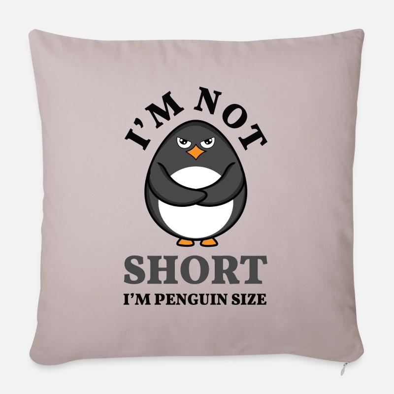 Funny Not Short Penguin Snow Cool Penguin - Sofakissenbezug 45 x 45 cm - helles Taupe