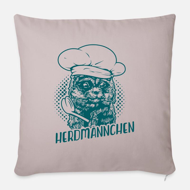 Koch Hobbykoch Kochen Herdmännchen Geschenkidee - Sofakissenbezug 45 x 45 cm - helles Taupe