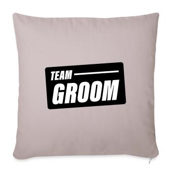 Mariage de l’équipe Groom Dicton - Housse de coussin décorative 45 x 45 cm - taupe clair - Devant
