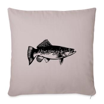 Pike Fish Silhouette - Sofa pillowcase 17,3'' x 17,3'' (45 x 45 cm) - light taupe - Front