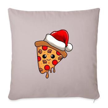 Pizza Weihnachten Comic Xmas - Sofakissenbezug 45 x 45 cm - helles Taupe - Vorne