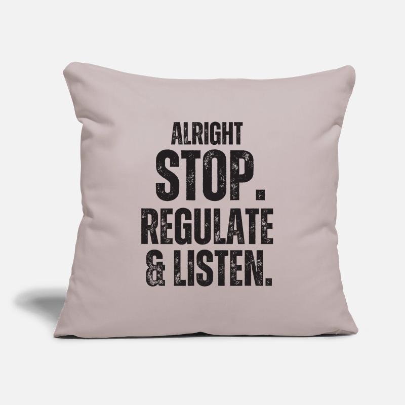 Arrêtez de réguler et d’écouter Enseignant Housse de coussin décorative 45 x 45 cm