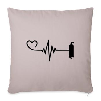 Oxygen Diving Pulse Heart - Sofa pillowcase 17,3'' x 17,3'' (45 x 45 cm) - light taupe - Front