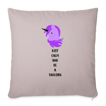 unicorn keep calm - Sofa pillowcase 17,3'' x 17,3'' (45 x 45 cm) - light taupe - Front