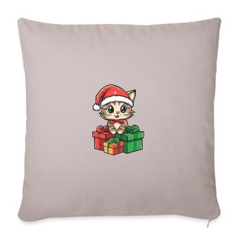 Cadeaux de bande dessinée de Noël pour chats - Housse de coussin décorative 45 x 45 cm - taupe clair - Devant