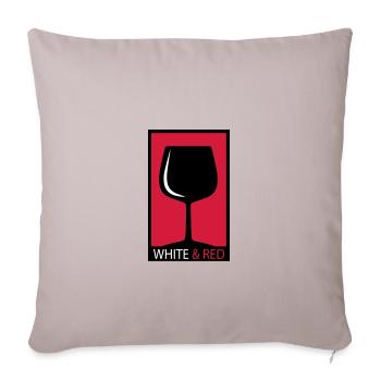 Weinglas - Sofakissenbezug 45 x 45 cm - helles Taupe - Vorne