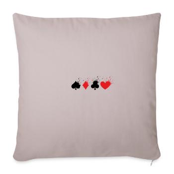 Poker Pik Check Cross Heart Card Game - Sofa pillowcase 17,3'' x 17,3'' (45 x 45 cm) - light taupe - Front
