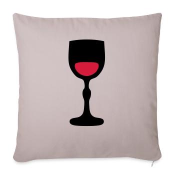 verre pied vin 202 - Housse de coussin décorative 45 x 45 cm - taupe clair - Devant