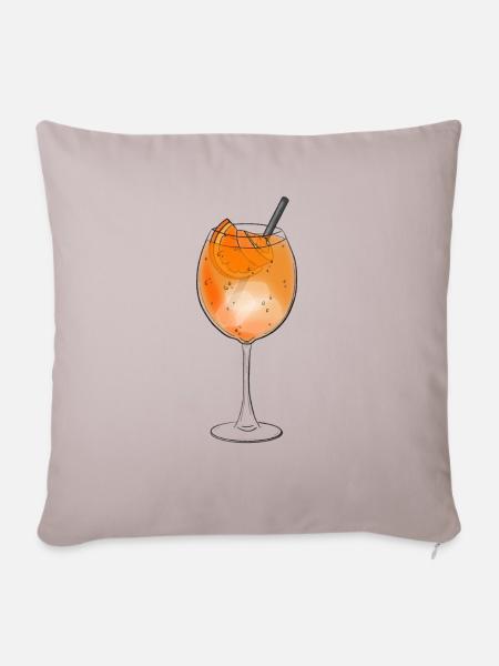 Cocktail spritzige Orange - Sofakissenbezug 45 x 45 cm - helles Taupe