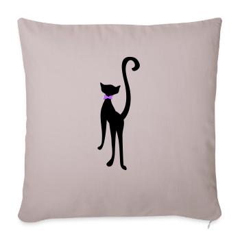 retro cat silhouette by Patjila - Sofa pillowcase 17,3'' x 17,3'' (45 x 45 cm) - light taupe - Front