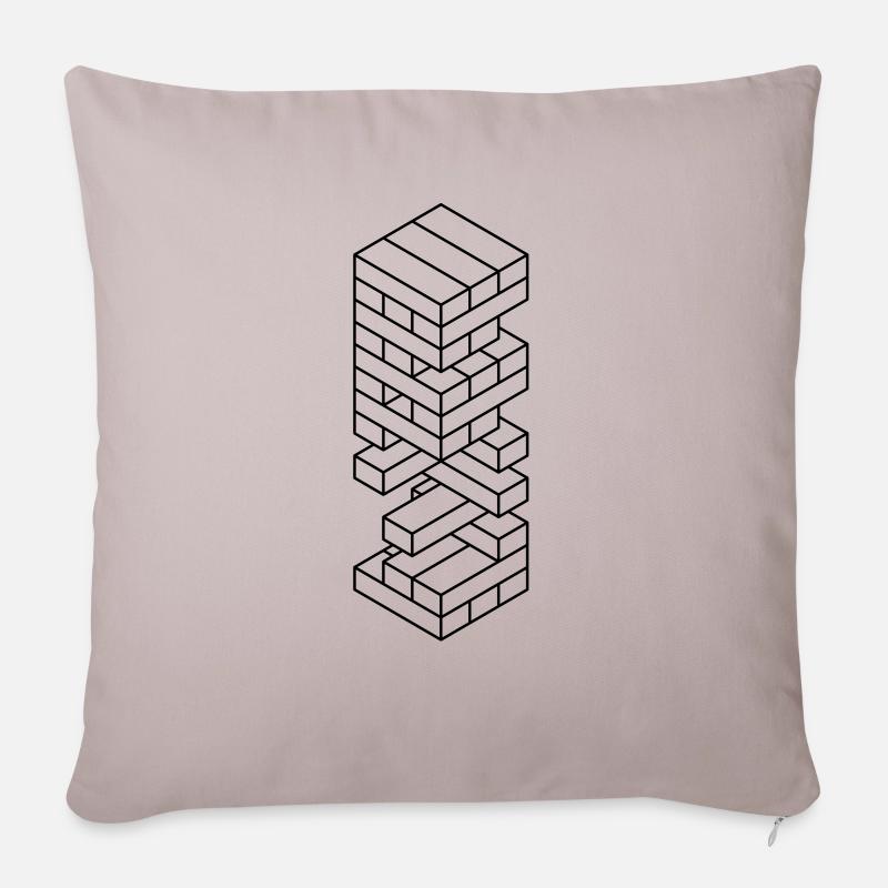 Holzklötze - Sofakissenbezug 45 x 45 cm - helles Taupe