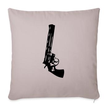 Waffe Pistole - Sofakissenbezug 45 x 45 cm - helles Taupe - Vorne