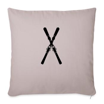 Ski ski ski motif pour skieurs - Housse de coussin décorative 45 x 45 cm - taupe clair - Devant