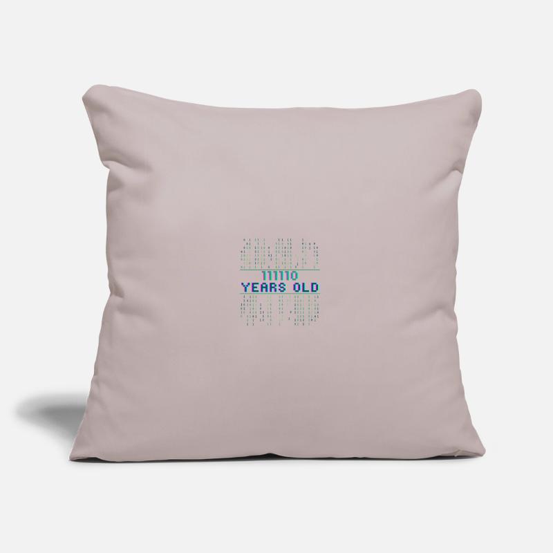 62e anniversaire 62 ans codeur de code binaire Housse de coussin décorative 45 x 45 cm