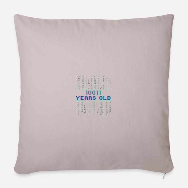 19. Geburtstag 19 Jahre alt Binärcode Informatik - Sofakissenbezug 45 x 45 cm - helles Taupe