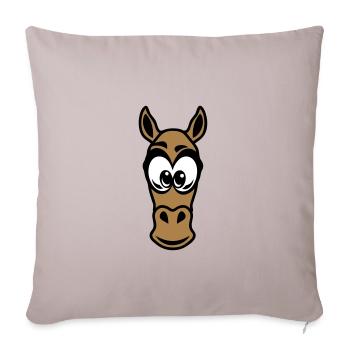 head horse drawing animals child 17 - Sofa pillowcase 17,3'' x 17,3'' (45 x 45 cm) - light taupe - Front