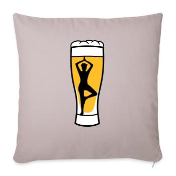 soirée alcool en verre de bière boire une célébration de la soif - Housse de coussin décorative 45 x 45 cm - taupe clair - Devant