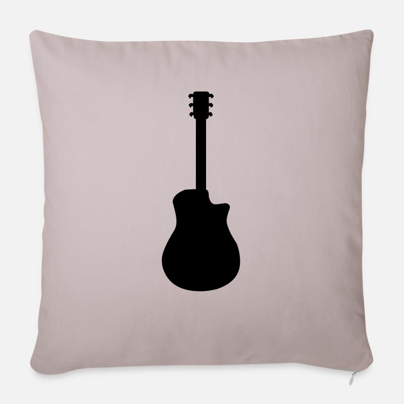 gitarre - Sofakissenbezug 45 x 45 cm - helles Taupe