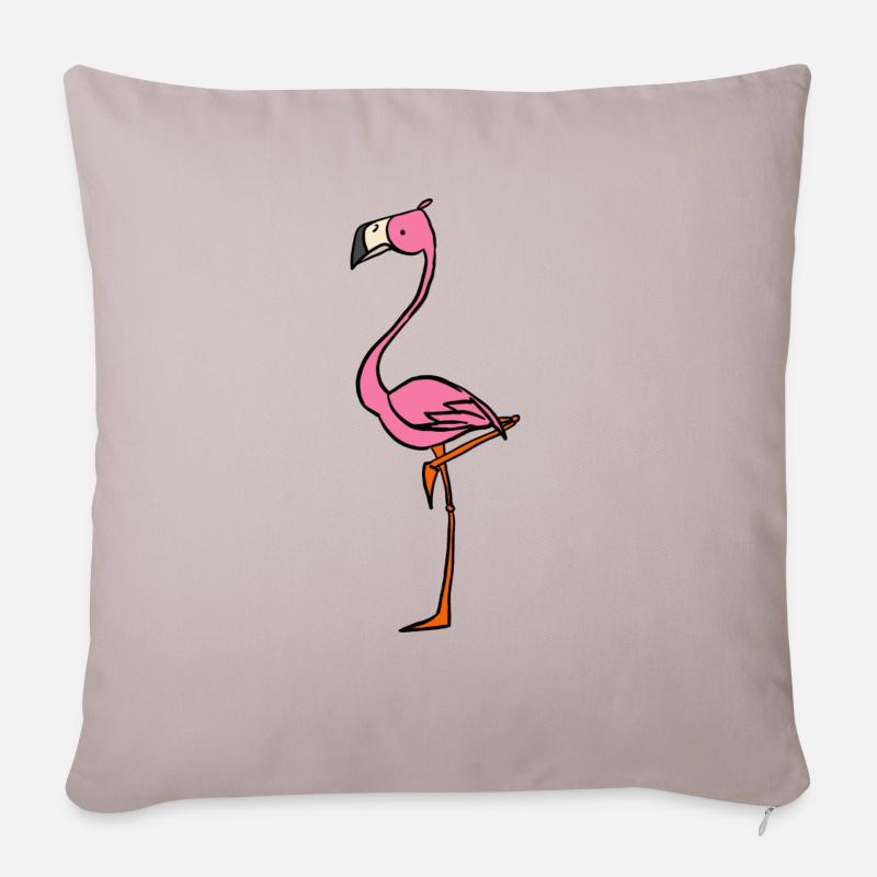 Flamingo - Sofakissenbezug 45 x 45 cm - helles Taupe