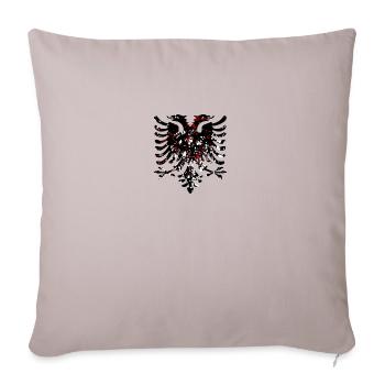 Aigle albanais Noir Blanc Rouge - Housse de coussin décorative 45 x 45 cm - taupe clair - Devant