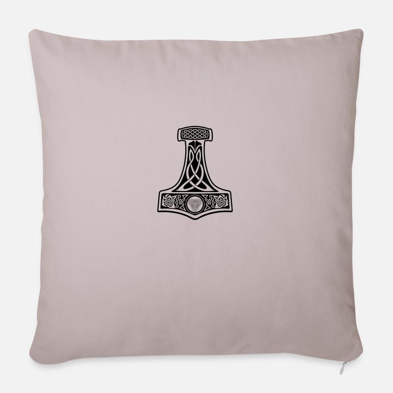 Viking Mjollnir Thor Hammer - Sofakissenbezug 45 x 45 cm - helles Taupe
