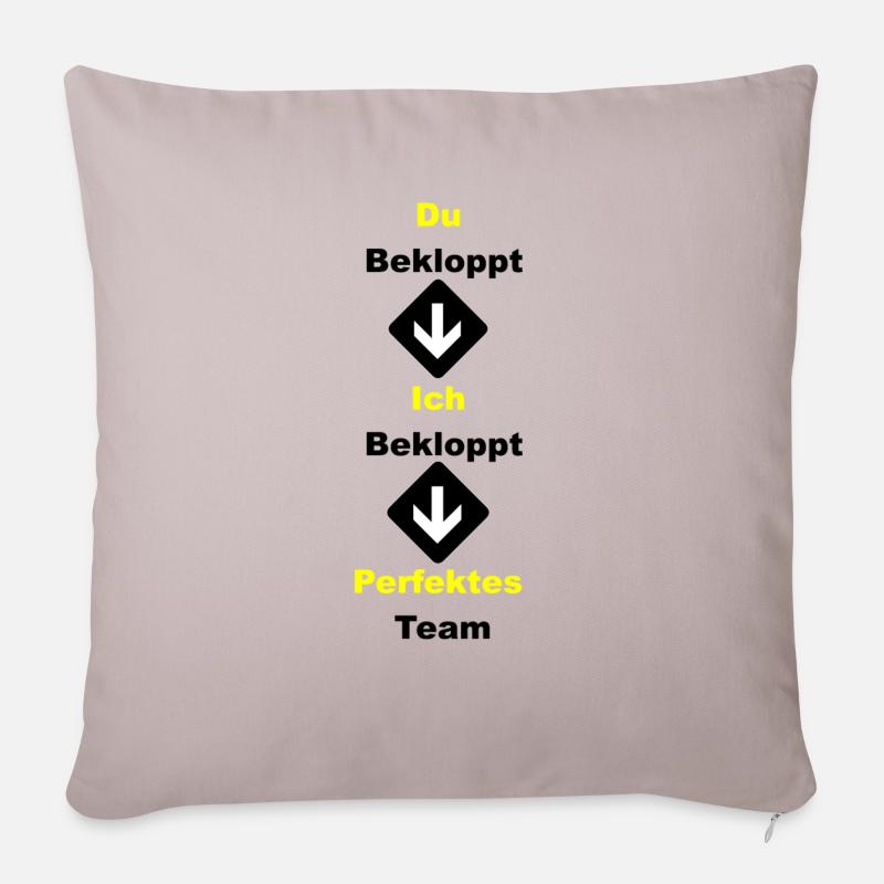 Lustige Sprüche Spruch - Sofakissenbezug 45 x 45 cm - helles Taupe