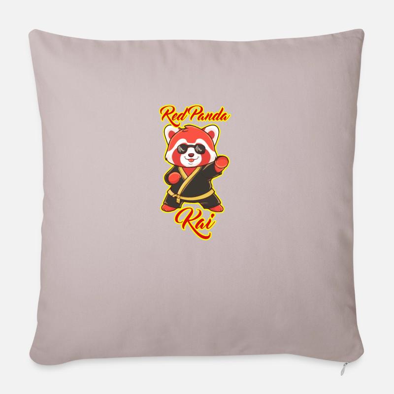red panda kai - Sofakissenbezug 45 x 45 cm - helles Taupe