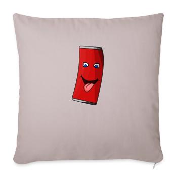 Cola Dose Zunge raus! Cola can toungue out! - Sofakissenbezug 45 x 45 cm - helles Taupe - Vorne