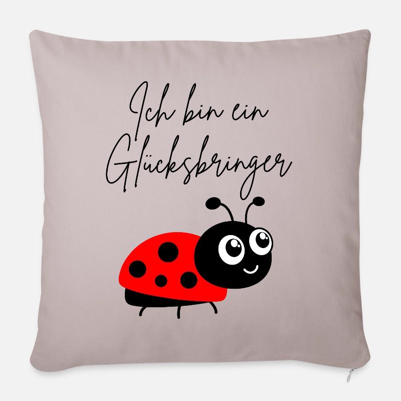 Marienkäfer 🐞- Glücksbringer 🍀 - Sofakissenbezug 45 x 45 cm - helles Taupe