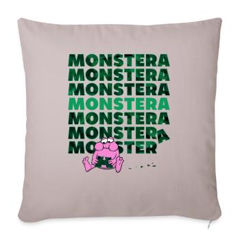 Monstre Monstera - Housse de coussin décorative 45 x 45 cm - taupe clair - Devant