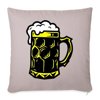Beer Mug Symbol Booze - Sofa pillowcase 17,3'' x 17,3'' (45 x 45 cm) - light taupe - Front