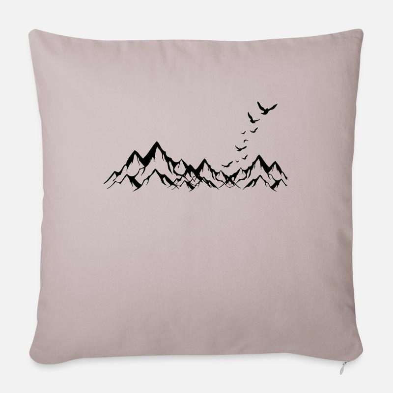 Berge Berge Berg - Sofakissenbezug 45 x 45 cm - helles Taupe