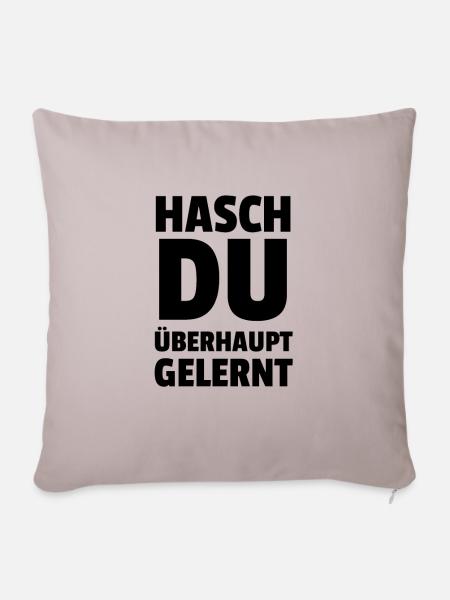 Hasch Du Überhaupt Gelernt - Sofakissenbezug 45 x 45 cm - helles Taupe