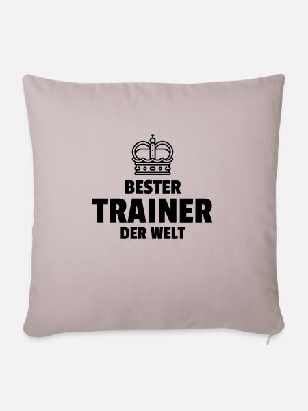 Bester Trainer Der Welt - Sofakissenbezug 45 x 45 cm - helles Taupe