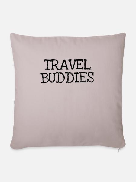 Travel Buddies - Sofakissenbezug 45 x 45 cm - helles Taupe